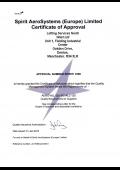 Spirit AeroSystems Certificate of Approval