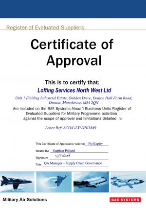 BAE Certificate of Approval