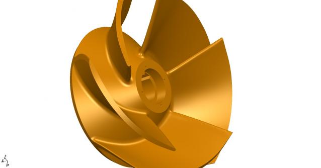 fully surfaced model created from single point cloud vane