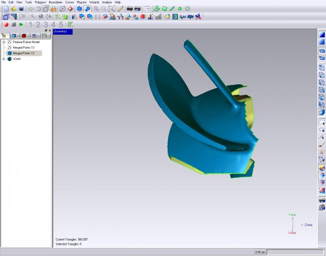point cloud data of a single vane